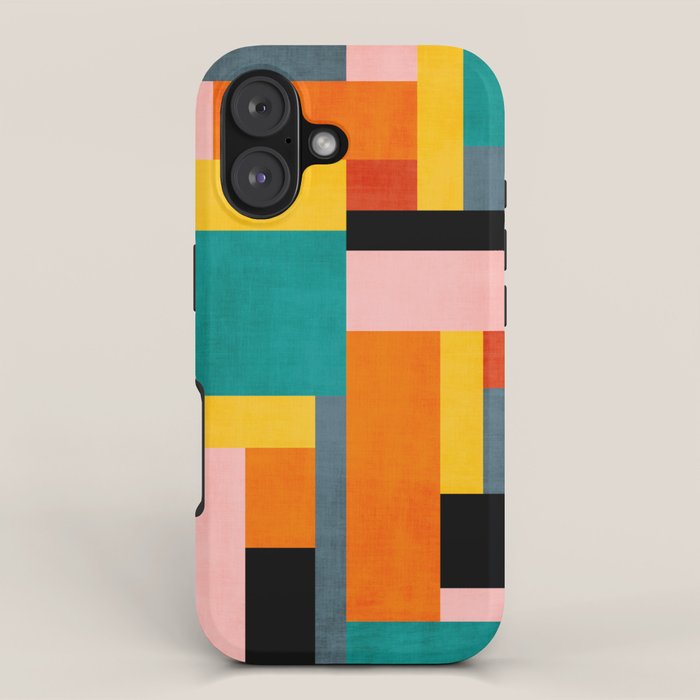 Colorful Geometric Modern Patchwork Design iPhone Case Gallery Image 1