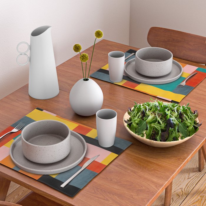 Colorful Geometric Modern Patchwork Design Placemat Gallery Image 2