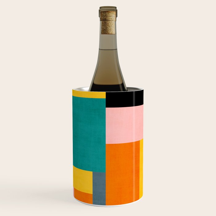 Colorful Geometric Modern Patchwork Design Wine Chiller Gallery Image 1
