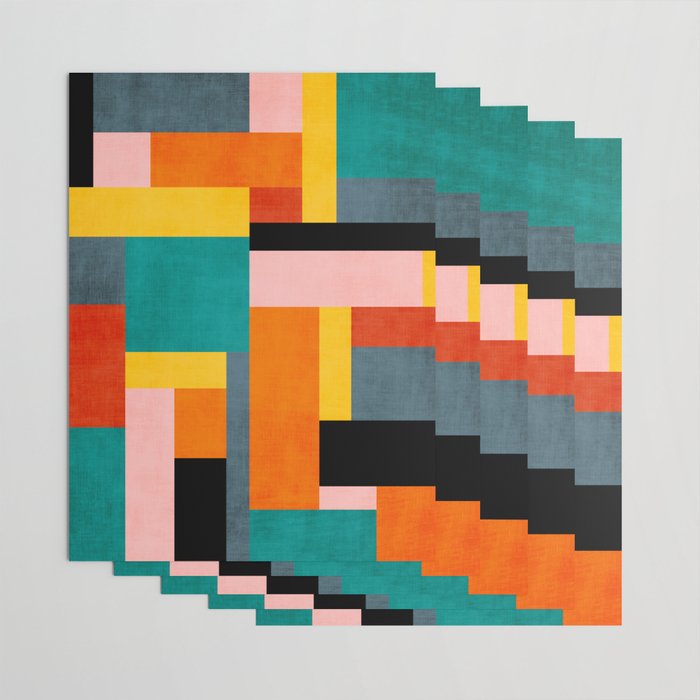 Colorful Geometric Modern Patchwork Design Wrapping Paper Gallery Image 3