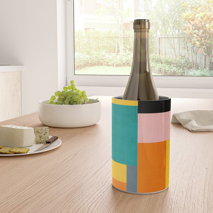 Colorful Geometric Modern Patchwork Design Wine Chiller Gallery Image 4