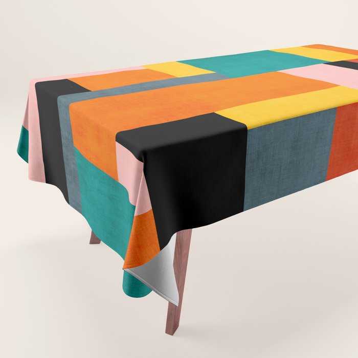 Colorful Geometric Modern Patchwork Design Tablecloth Gallery Image 1