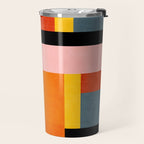 Colorful Geometric Modern Patchwork Design Travel Mug Gallery Image 2