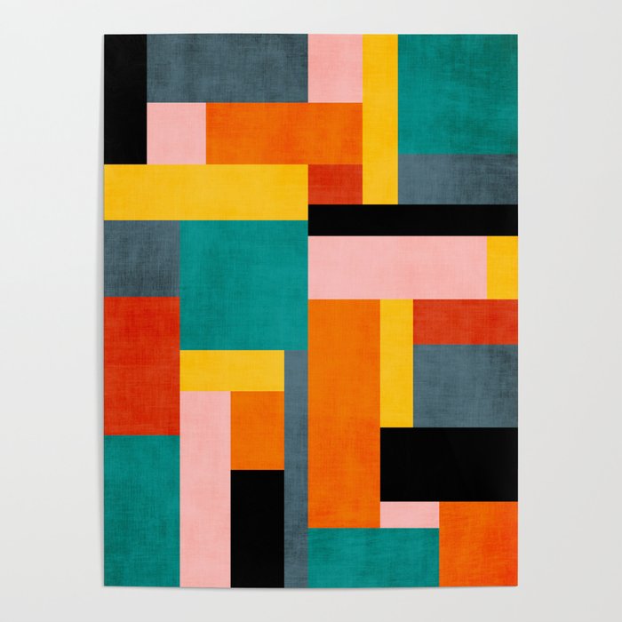 Colorful Geometric Modern Patchwork Design Poster Gallery Image 4