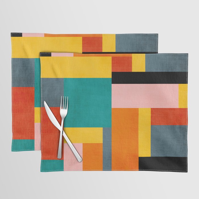 Colorful Geometric Modern Patchwork Design Placemat Gallery Image 1