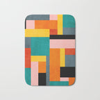 Colorful Geometric Modern Patchwork Design Bath Mat Gallery Image 1