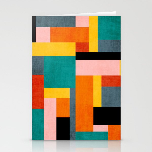 Colorful Geometric Modern Patchwork Design Stationery Card Gallery Image 2