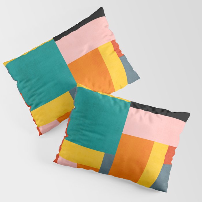 Colorful Geometric Modern Patchwork Design Pillow Sham Gallery Image 1