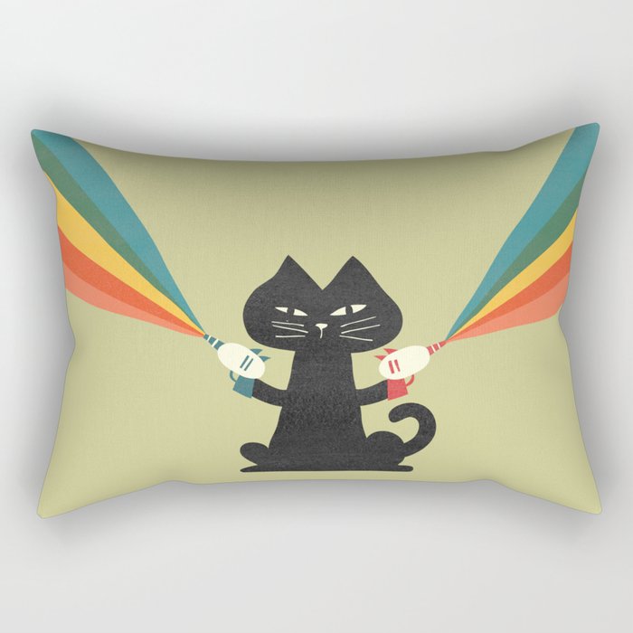 Ray gun cat Rectangular Pillow Gallery Image 1