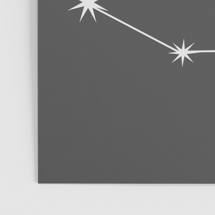 Capricorn Zodiac Star Constellation Line Art Grey Poster Gallery Image 3