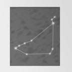 Capricorn Zodiac Star Constellation Line Art Grey Throw Blanket Gallery Image 2