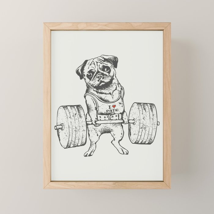 Pug Lift Mini Art Print Gallery Image 1