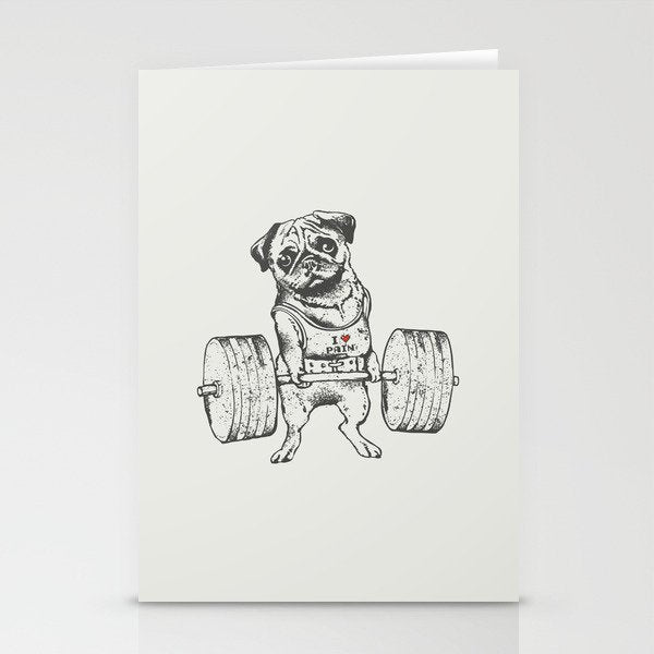 Pug Lift Stationery Card Gallery Image 2