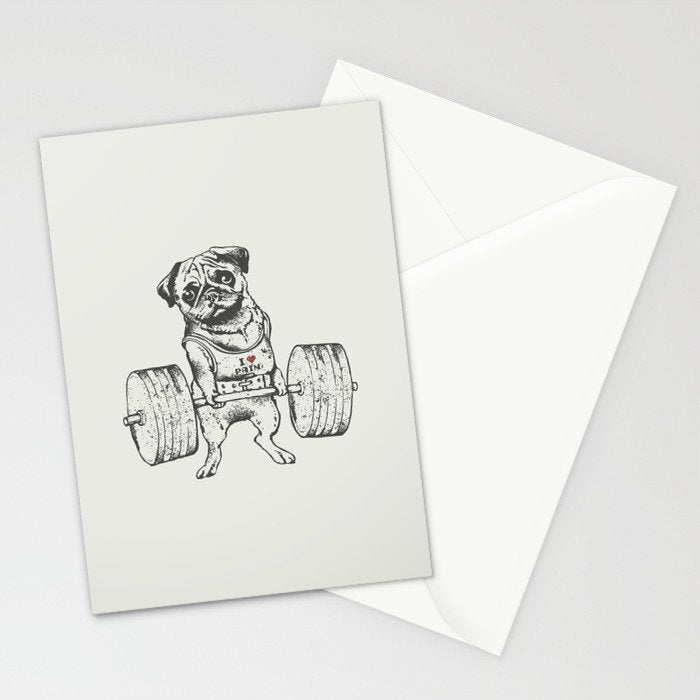 Pug Lift Stationery Card Gallery Image 2