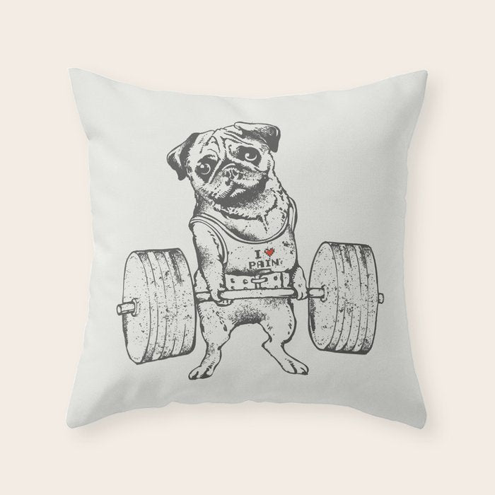 Pug Lift Throw Pillow Gallery Image 6