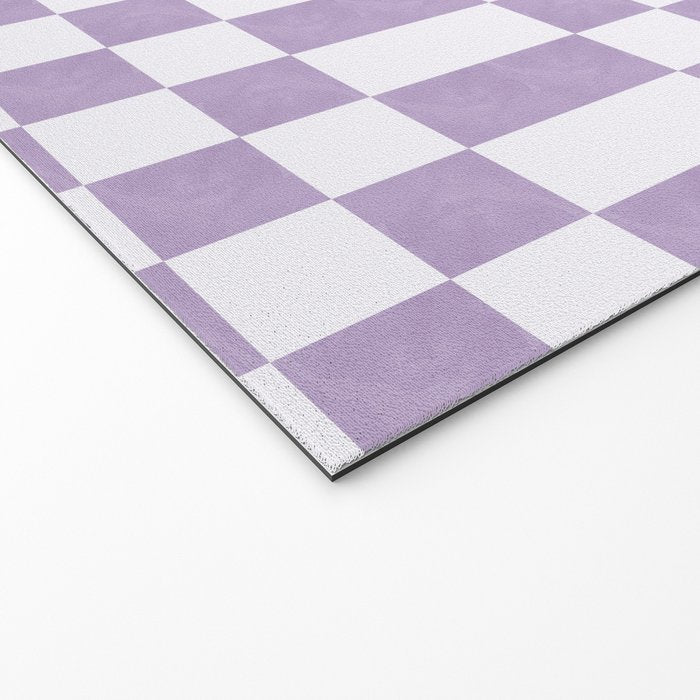 Lilac and white checkered Welcome Mat Gallery Image 2