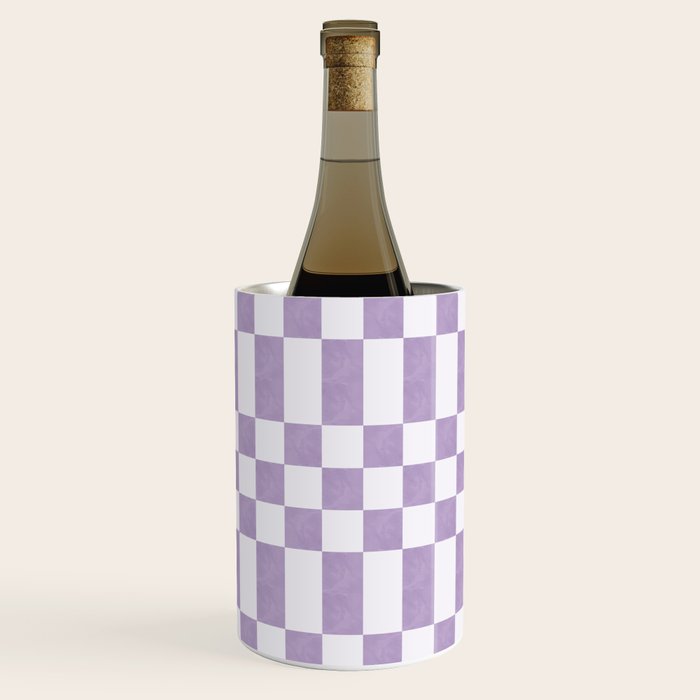 Lilac and white checkered Wine Chiller Gallery Image 2