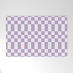 Lilac and white checkered Welcome Mat Gallery Image 1