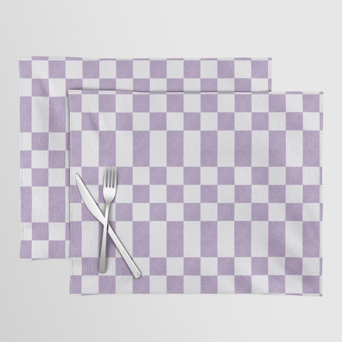 Lilac and white checkered Placemat Gallery Image 1