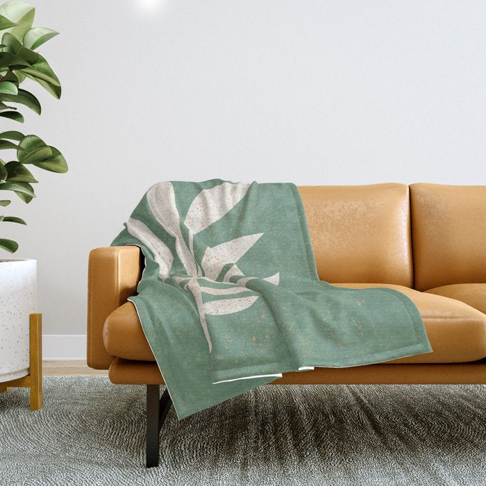 Cut-out Plant - Green Throw Blanket Gallery Image 1