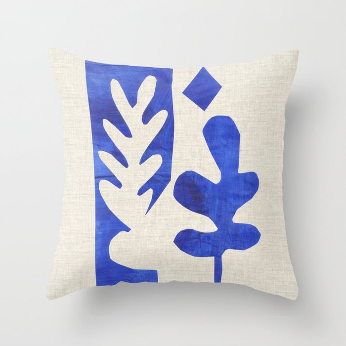Blue Diamond Branch Throw Pillow Gallery Image 1