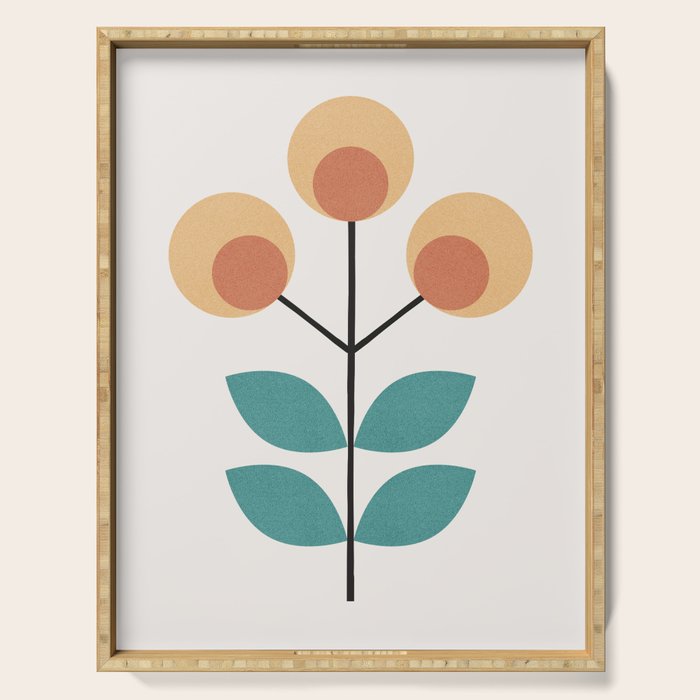Retro Flower 1-1 Serving Tray Gallery Image 1
