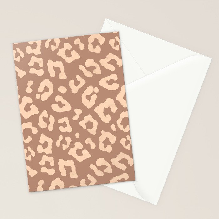 Leopard Print In Clay Brown Stationery Card Gallery Image 2
