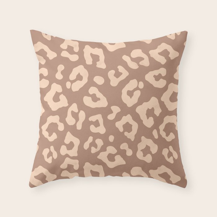 Leopard Print In Clay Brown Throw Pillow Gallery Image 6