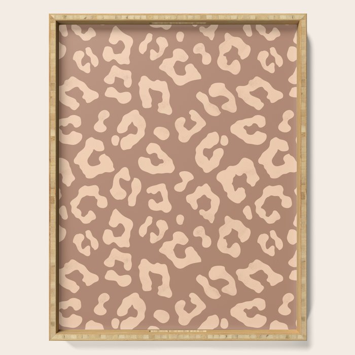 Leopard Print In Clay Brown Serving Tray Gallery Image 1