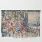 Antique Aubusson French Tapestry Romantic Garden Wall Hanging Gallery Image 1