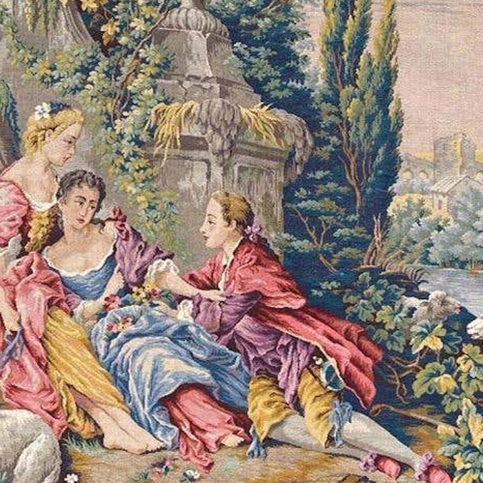 Antique Aubusson French Tapestry Romantic Garden Coffee Mug Gallery Image 2