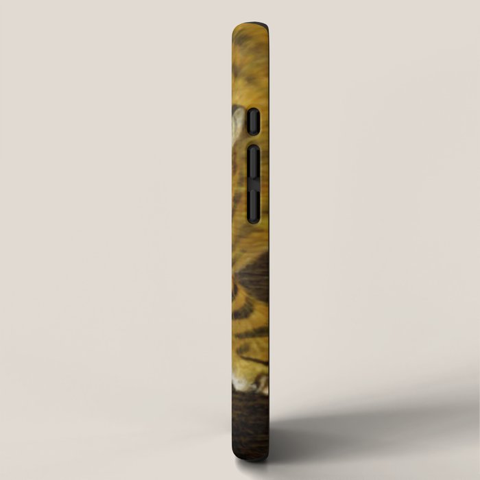 Japanese Tiger in Bamboo Grove Vintage Gold Leaf Screen iPhone Case Gallery Image 2
