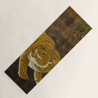 Japanese Tiger in Bamboo Grove Vintage Gold Leaf Screen Yoga Mat Gallery Image 1
