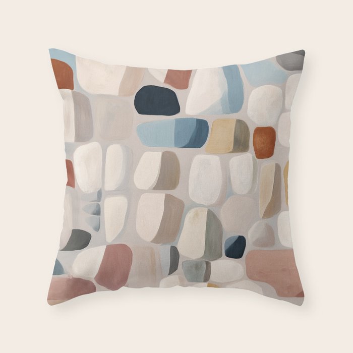 Soft Organic Stone Forms Throw Pillow Gallery Image 1