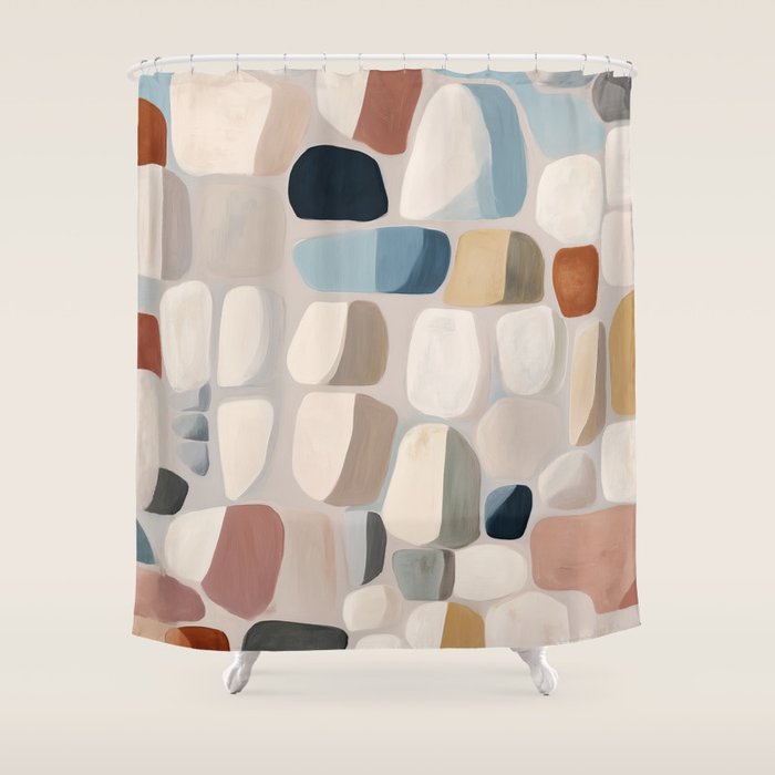 Soft Organic Stone Forms Shower Curtain Gallery Image 1