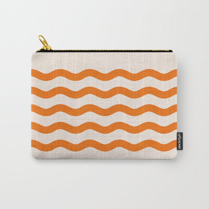 Coastal Orange / Modern Waves Series Carry All Pouch Gallery Image 1