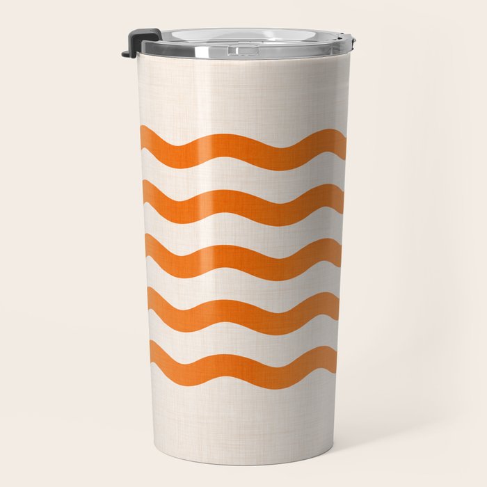 Coastal Orange / Modern Waves Series Travel Mug Gallery Image 3