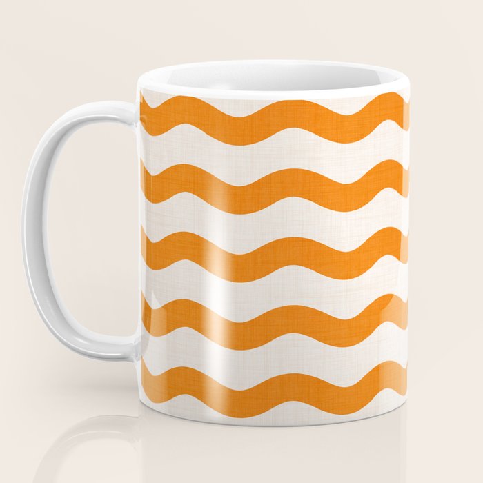 Coastal Orange / Modern Waves Series Coffee Mug Gallery Image 3