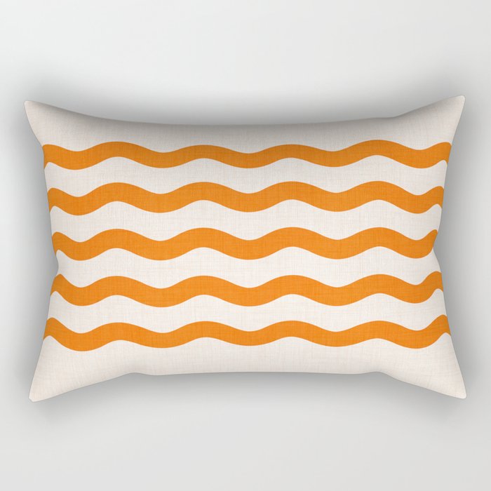 Coastal Orange / Modern Waves Series Rectangular Pillow Gallery Image 1