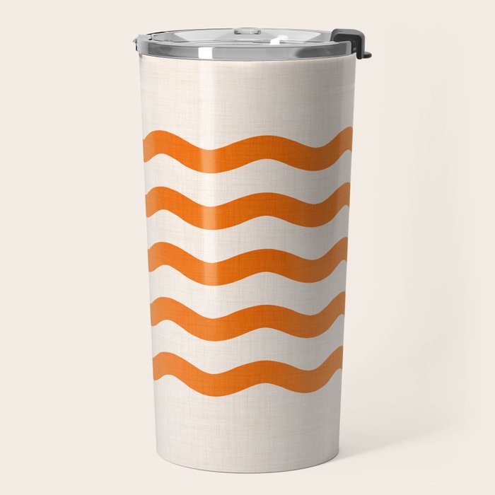 Coastal Orange / Modern Waves Series Travel Mug Gallery Image 2