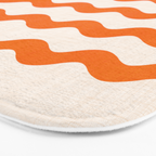 Coastal Orange / Modern Waves Series Bath Mat Gallery Image 3