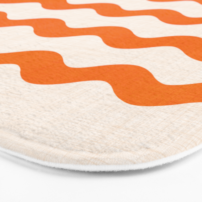 Coastal Orange / Modern Waves Series Bath Mat Gallery Image 3