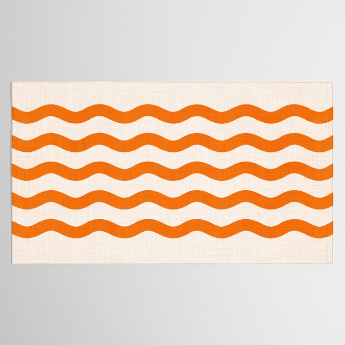Coastal Orange / Modern Waves Series Tablecloth Gallery Image 2