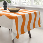 Coastal Orange / Modern Waves Series Tablecloth Gallery Image 3