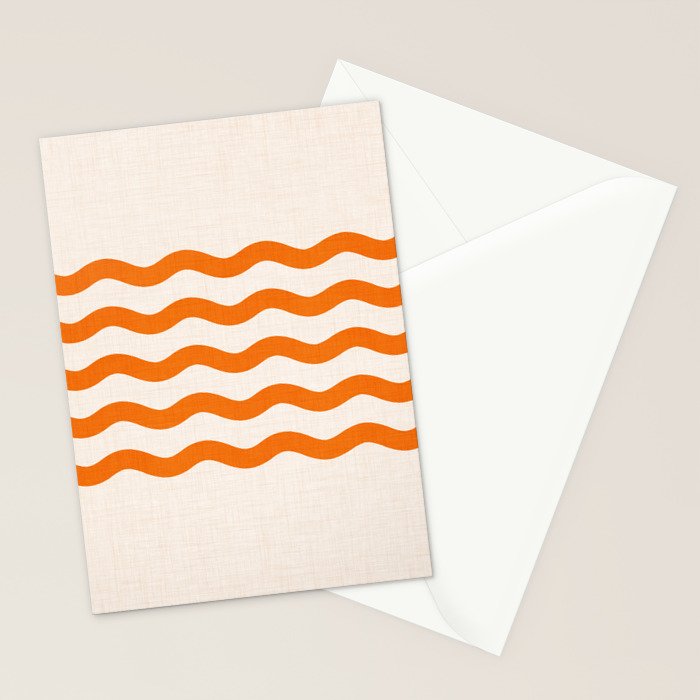 Coastal Orange / Modern Waves Series Stationery Card Gallery Image 2