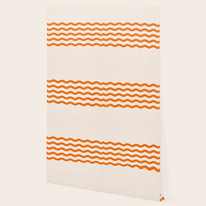 Coastal Orange / Modern Waves Series Wallpaper Gallery Image 2
