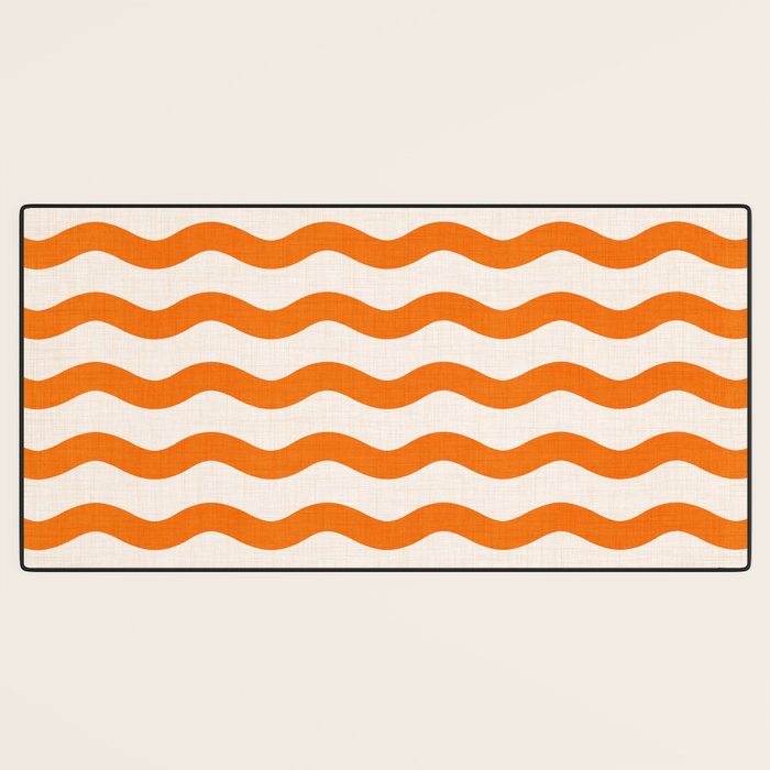 Coastal Orange / Modern Waves Series Desk Mat Gallery Image 3