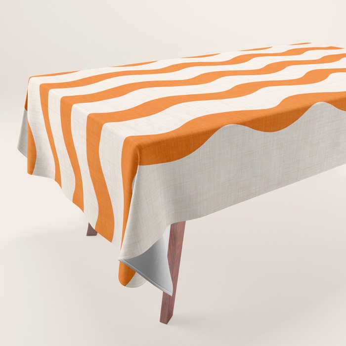 Coastal Orange / Modern Waves Series Tablecloth Gallery Image 1