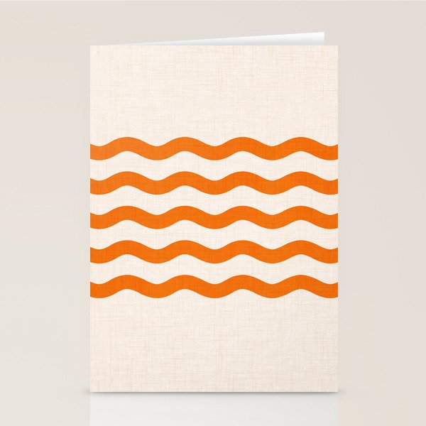Coastal Orange / Modern Waves Series Stationery Card Gallery Image 1