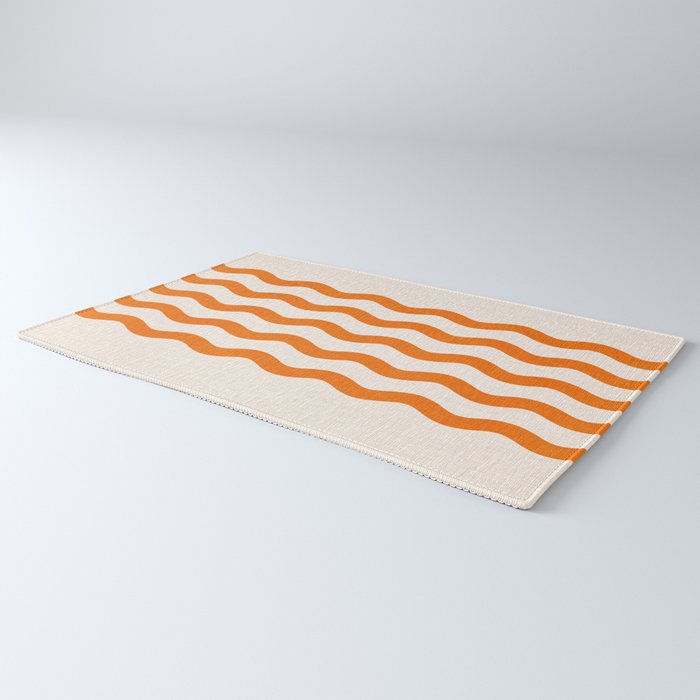 Coastal Orange / Modern Waves Series Rug Gallery Image 3